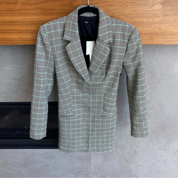 NWT Zara Plaid Blazer Dress. Size S - Picture 5 of 11